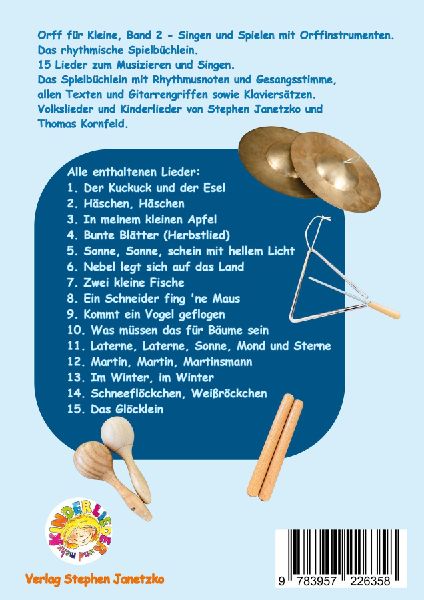 Orff für Kleine, Band 2 - Singen und Spielen mit Orffinstrumenten