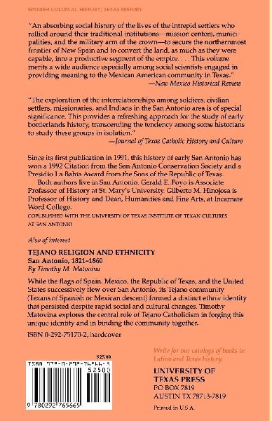 Tejano Origins in Eighteenth-Century San Antonio