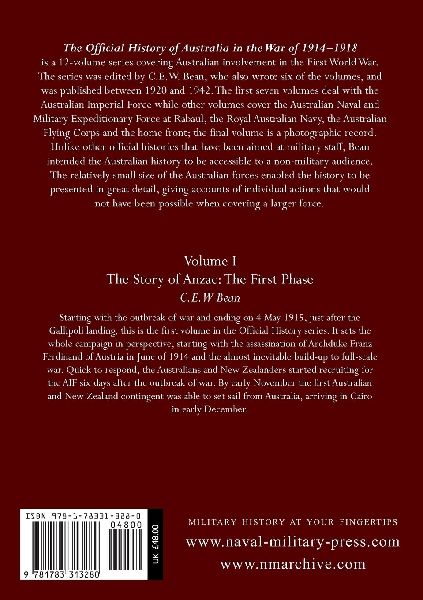 The OFFICIAL HISTORY OF AUSTRALIA IN THE WAR OF 1914-1918