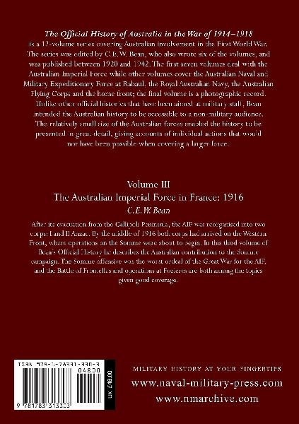 The OFFICIAL HISTORY OF AUSTRALIA IN THE WAR OF 1914-1918