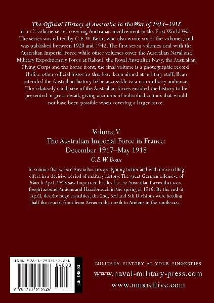 THE OFFICIAL HISTORY OF AUSTRALIA IN THE WAR OF 1914-1918
