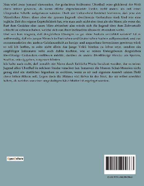 Der grünenden Jugend überflüssige Gedancken