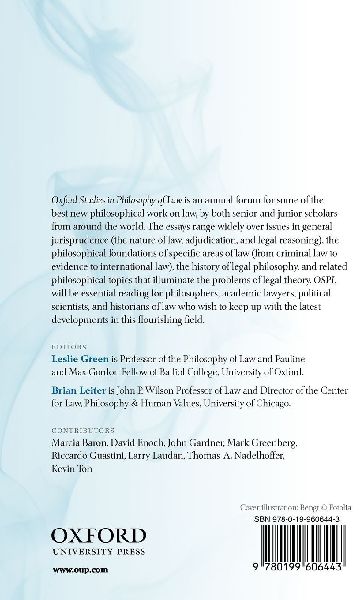 Oxford Studies in Philosophy of Law
