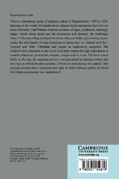 History and the Supernatural in Medieval England