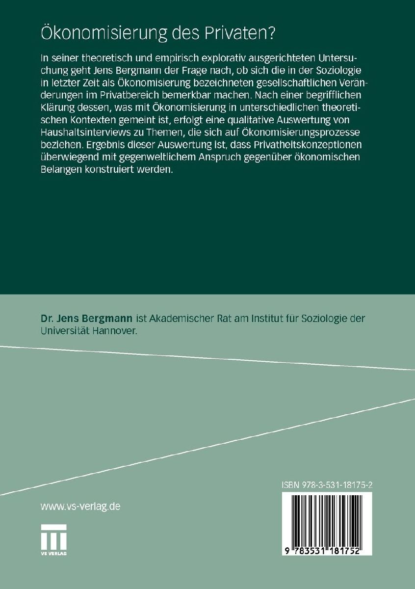 Ökonomisierung des Privaten?