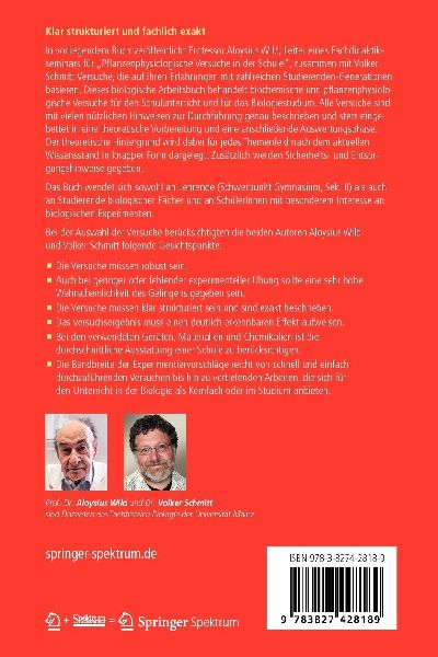 Biochemische und physiologische Versuche mit Pflanzen