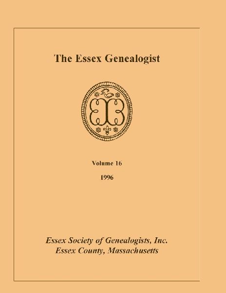 The Essex Genealogist, Volume 16, 1996