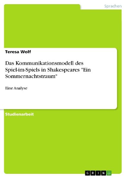 Das Kommunikationsmodell des Spiel-im-Spiels in Shakespeares &...