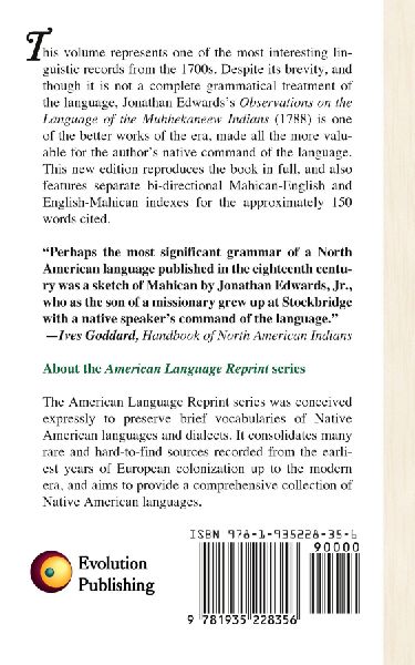 Observations on the Mahican Language