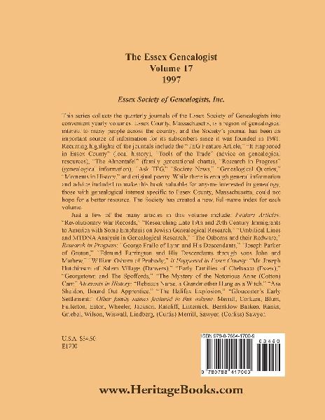 The Essex Genealogist, Volume 17, 1997
