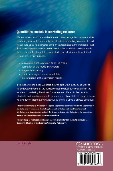 Quantitative Models in Marketing Research