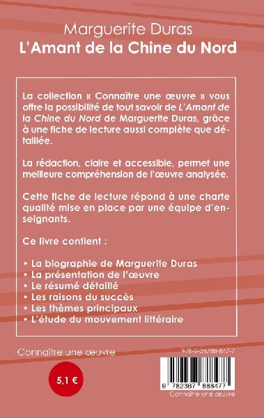Fiche de lecture L'Amant de la Chine du Nord de Marguerite Duras (analyse littéraire de référence et résumé complet)