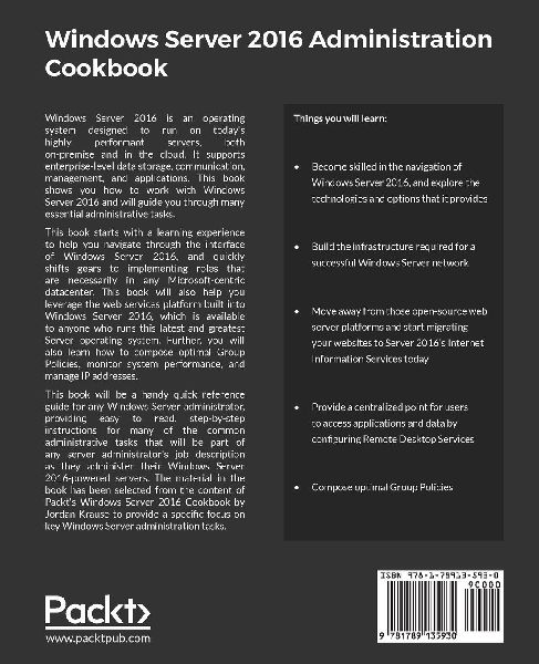 Windows Server 2016 Administration tools and tasks