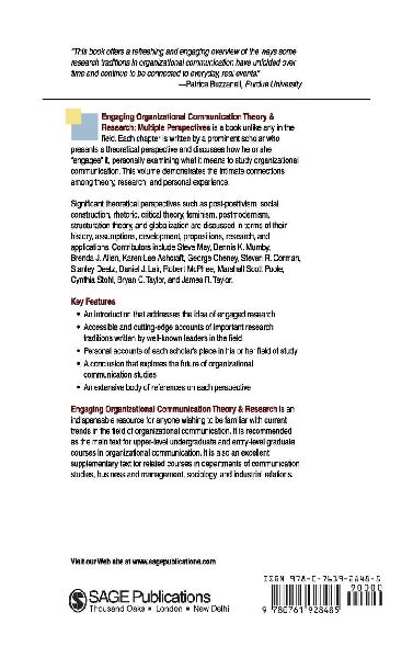 Engaging Organizational Communication Theory and Research