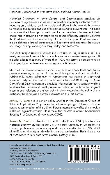 Historical Dictionary of Arms Control and Disarmament