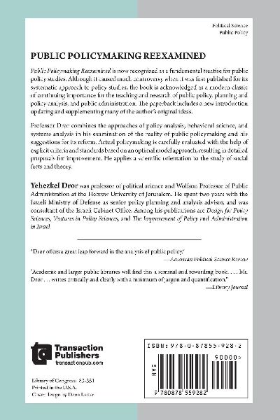 Public Policy Making Reexamined