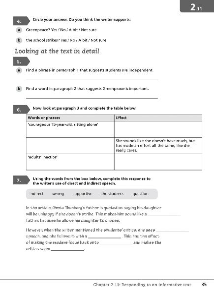 Lower Secondary English Workbook: Stage 7