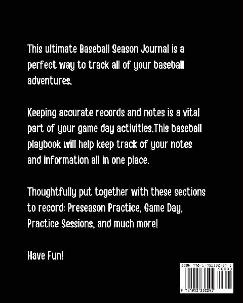 My Baseball Season Log Book