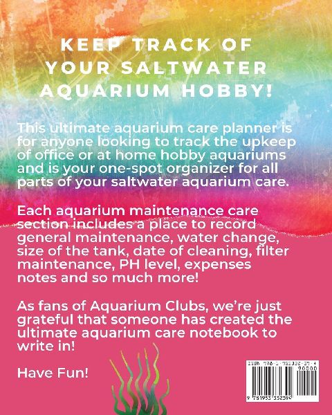 Aquarium Maintenance Notebook