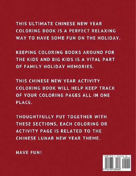 Chinese New Year Activity Coloring Book For Kids
