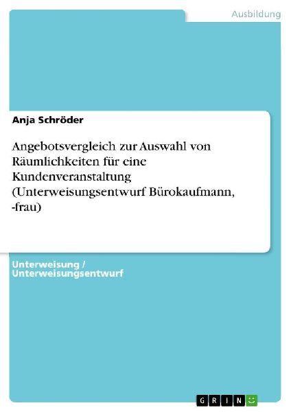 Angebotsvergleich zur Auswahl von Räumlichkeiten für eine Ku...