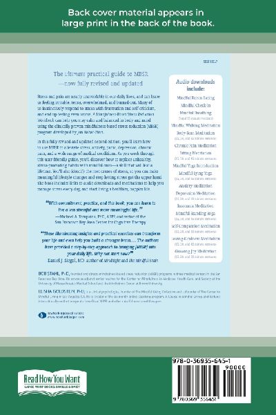 A Mindfulness-Based Stress Reduction Workbook (16pt Large Print Edition)