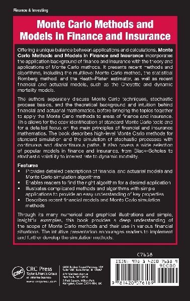 Monte Carlo Methods and Models in Finance and Insurance