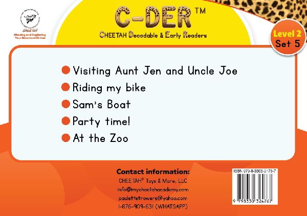 C-DER (Cheetah Decodable & Early Readers) Set 5, Book 39, Riding My Bike