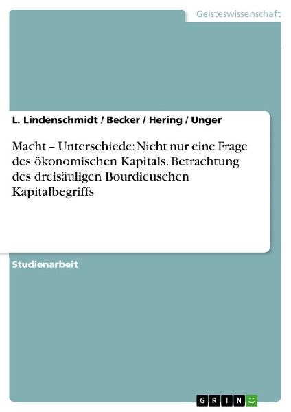 Macht - Unterschiede: Nicht nur eine Frage des ökonomischen K...