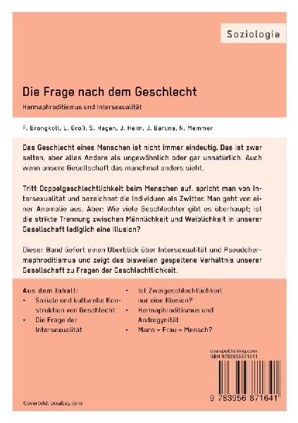 Die Frage nach dem Geschlecht: Hermaphroditismus und Intersexualität