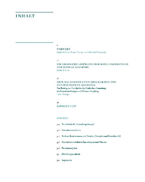Die Grafische Sammlung im Schaezlerpalais