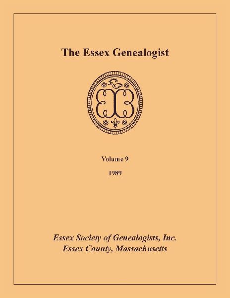 The Essex Genealogist, Volume 9, 1989