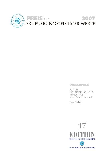 Sonderpreis zur Erneuerung geistiger Werte 2007