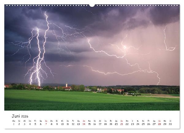 Gewitterwelten (Wandkalender 2026 DIN A2 quer), CALVENDO Monatskalender