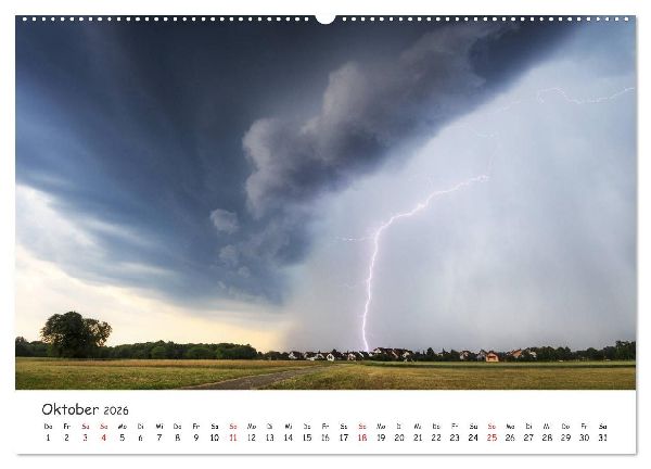 Gewitterwelten (Wandkalender 2026 DIN A2 quer), CALVENDO Monatskalender