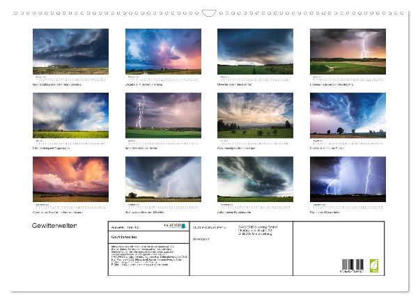 Gewitterwelten (Wandkalender 2026 DIN A2 quer), CALVENDO Monatskalender
