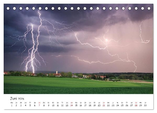 Gewitterwelten (Tischkalender 2026 DIN A5 quer), CALVENDO Monatskalender