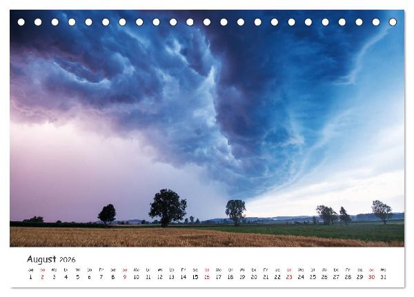 Gewitterwelten (Tischkalender 2026 DIN A5 quer), CALVENDO Monatskalender