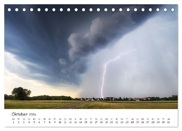Gewitterwelten (Tischkalender 2026 DIN A5 quer), CALVENDO Monatskalender