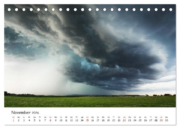 Gewitterwelten (Tischkalender 2026 DIN A5 quer), CALVENDO Monatskalender