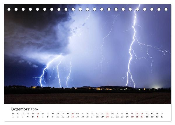 Gewitterwelten (Tischkalender 2026 DIN A5 quer), CALVENDO Monatskalender