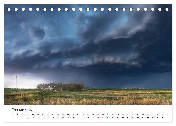Gewitterwelten (Tischkalender 2026 DIN A5 quer), CALVENDO Monatskalender