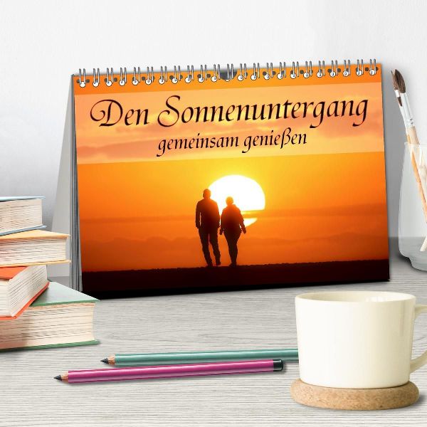 Den Sonnenuntergang gemeinsam genießen (Tischkalender 2026 DIN A5 quer), CALVENDO Monatskalender