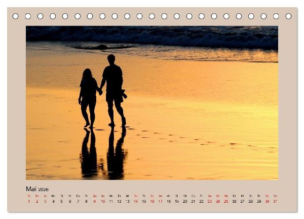 Den Sonnenuntergang gemeinsam genießen (Tischkalender 2026 DIN A5 quer), CALVENDO Monatskalender