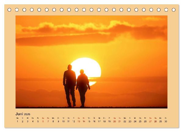 Den Sonnenuntergang gemeinsam genießen (Tischkalender 2026 DIN A5 quer), CALVENDO Monatskalender