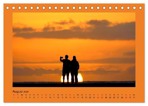 Den Sonnenuntergang gemeinsam genießen (Tischkalender 2026 DIN A5 quer), CALVENDO Monatskalender