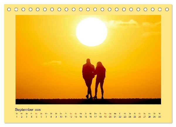 Den Sonnenuntergang gemeinsam genießen (Tischkalender 2026 DIN A5 quer), CALVENDO Monatskalender