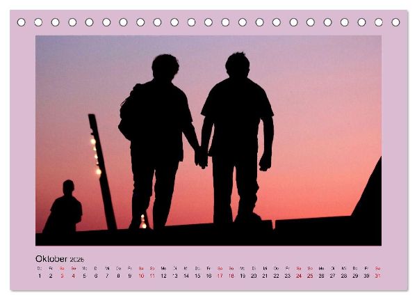 Den Sonnenuntergang gemeinsam genießen (Tischkalender 2026 DIN A5 quer), CALVENDO Monatskalender