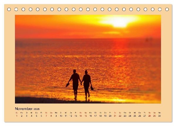 Den Sonnenuntergang gemeinsam genießen (Tischkalender 2026 DIN A5 quer), CALVENDO Monatskalender