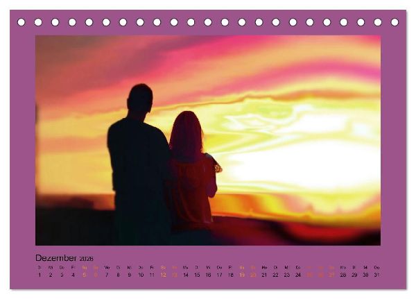 Den Sonnenuntergang gemeinsam genießen (Tischkalender 2026 DIN A5 quer), CALVENDO Monatskalender